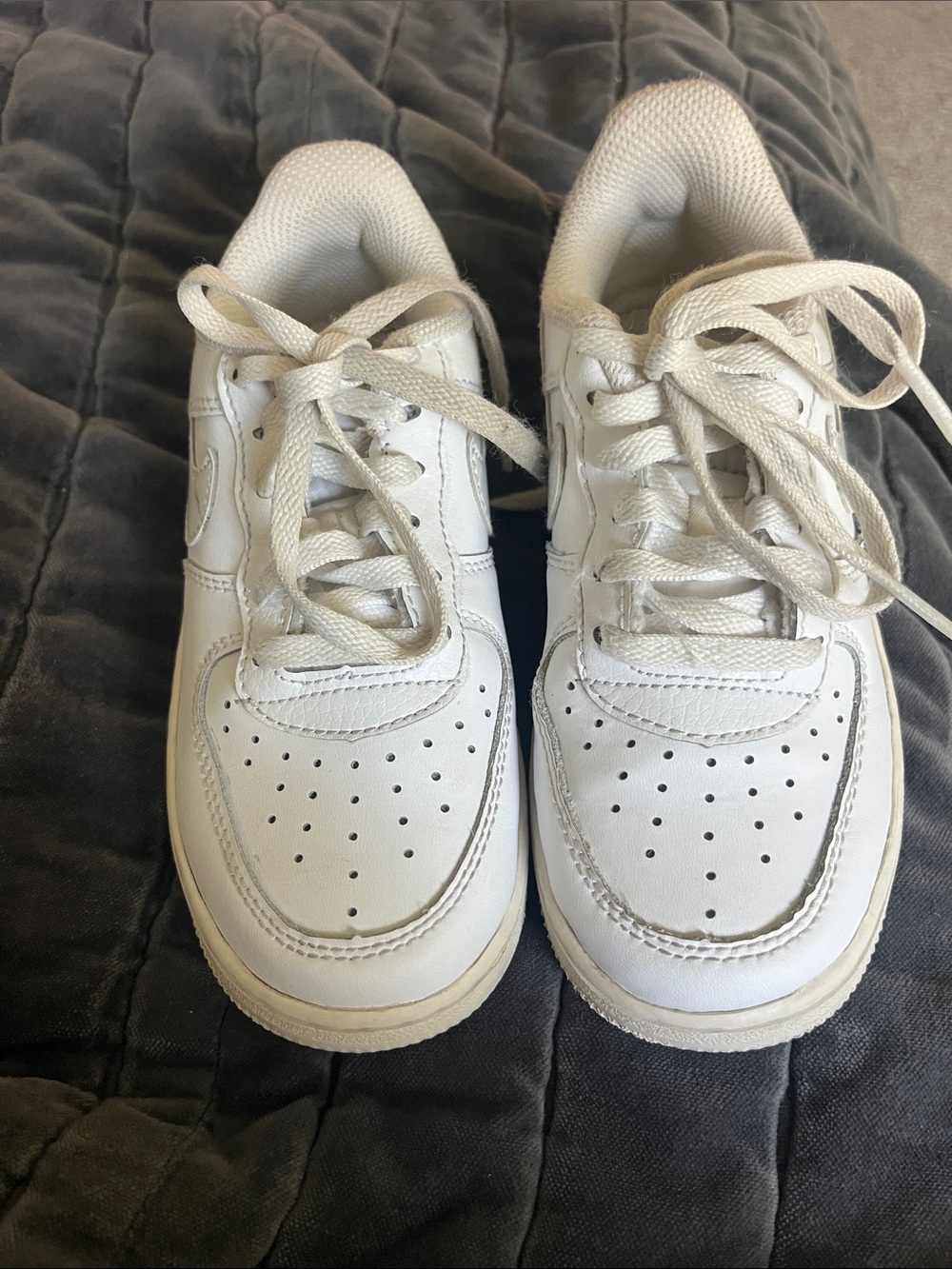 Kids White Lace-Up Sneakers for Everyday Play